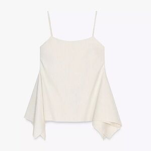 Zara NWOT Linen Blend Top